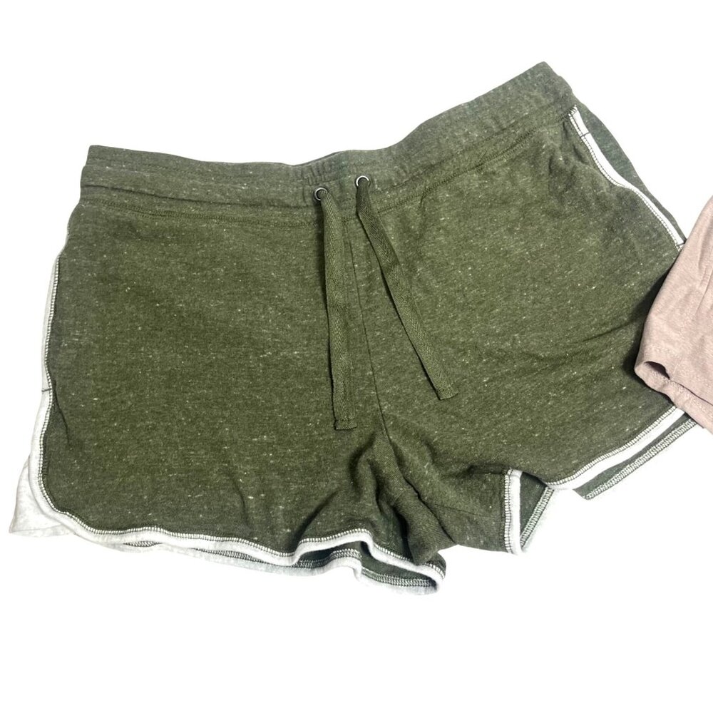 Athletic Works Lot of 2 Gym Sweat Shorts Green Gray Women's Size Large 12-14 - Picture 2 of 9